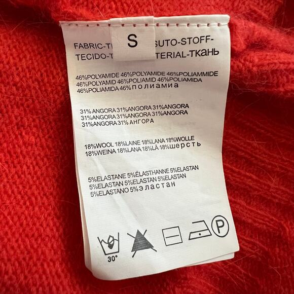 Datch Italian Angora Wool Sweater Orange Red Y2K - Picture 6 of 7